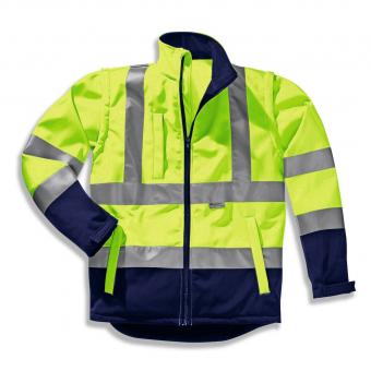 UVEX Warnschutz Softshell-Jacke protection flash, warngelb/navy 